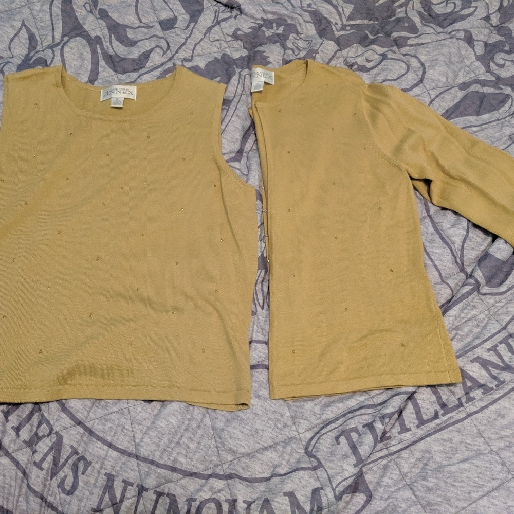 Dress blouse and cardigan